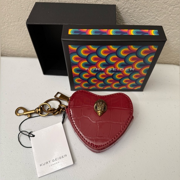 Kurt Geiger Heart Bag Charm Red - Picture 6 of 6